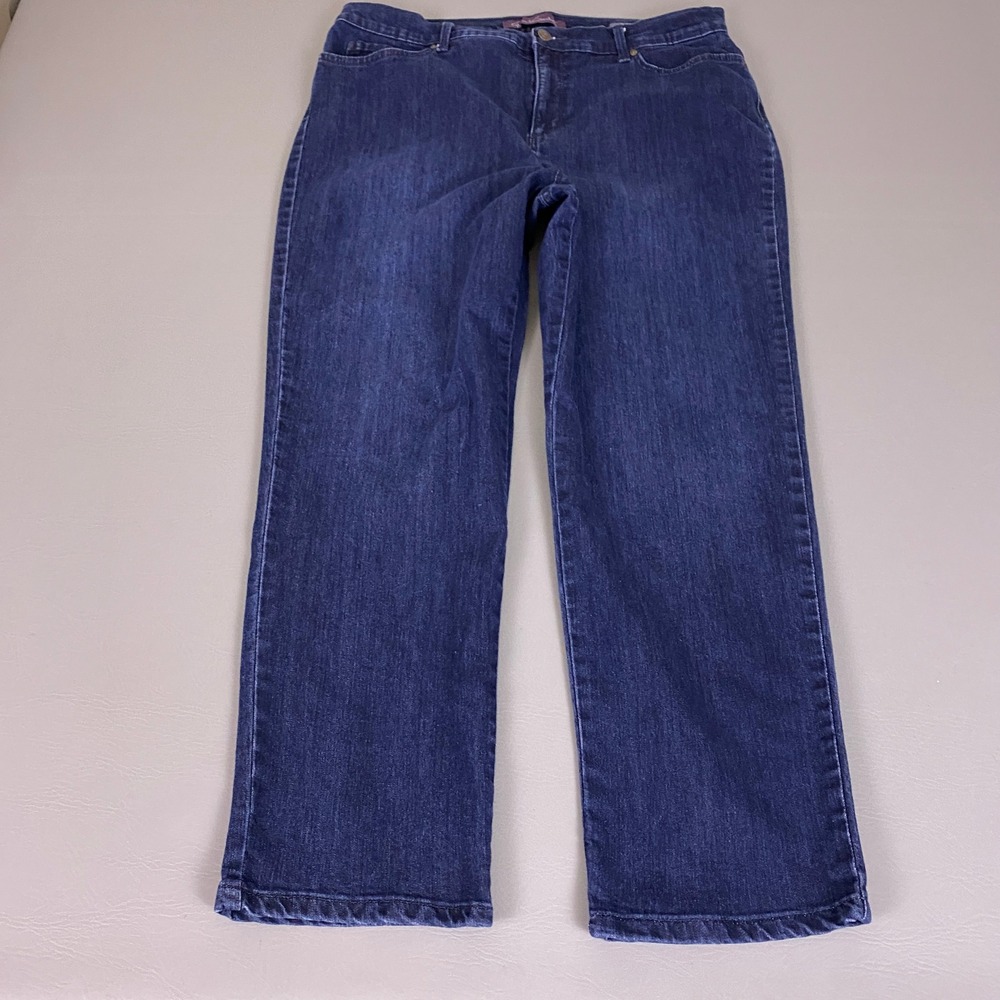 Gloria Vanderbilt Jeans Size‎ 16 Amanda High Rise Tapered Short Dark Wash Blue